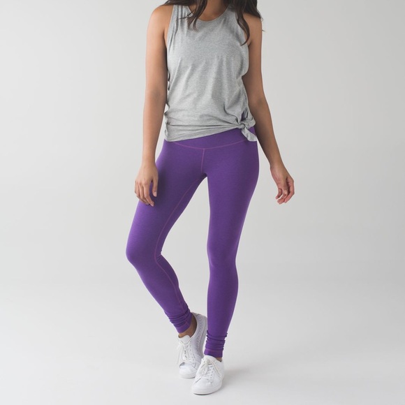 lululemon athletica Pants - Lululemon Purple Cotton Wunder Under Leggings